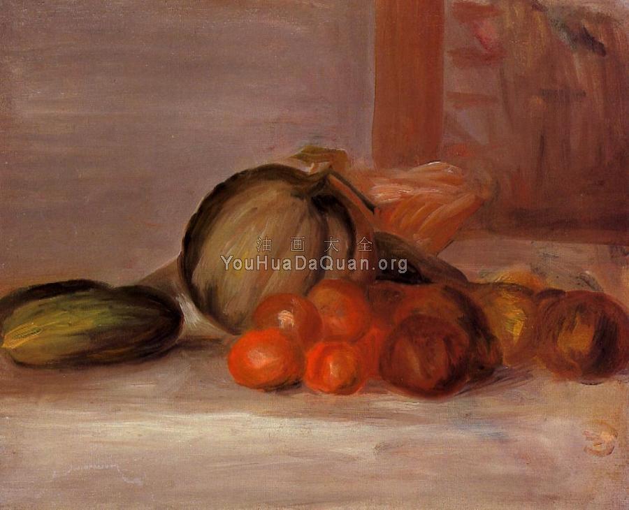Still Life with Melon - 皮埃尔·奥古斯特·雷诺阿